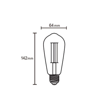 BOMBILLA LED VINTAGE ST64 - E27 - 8W - 2200K - DIMABLE